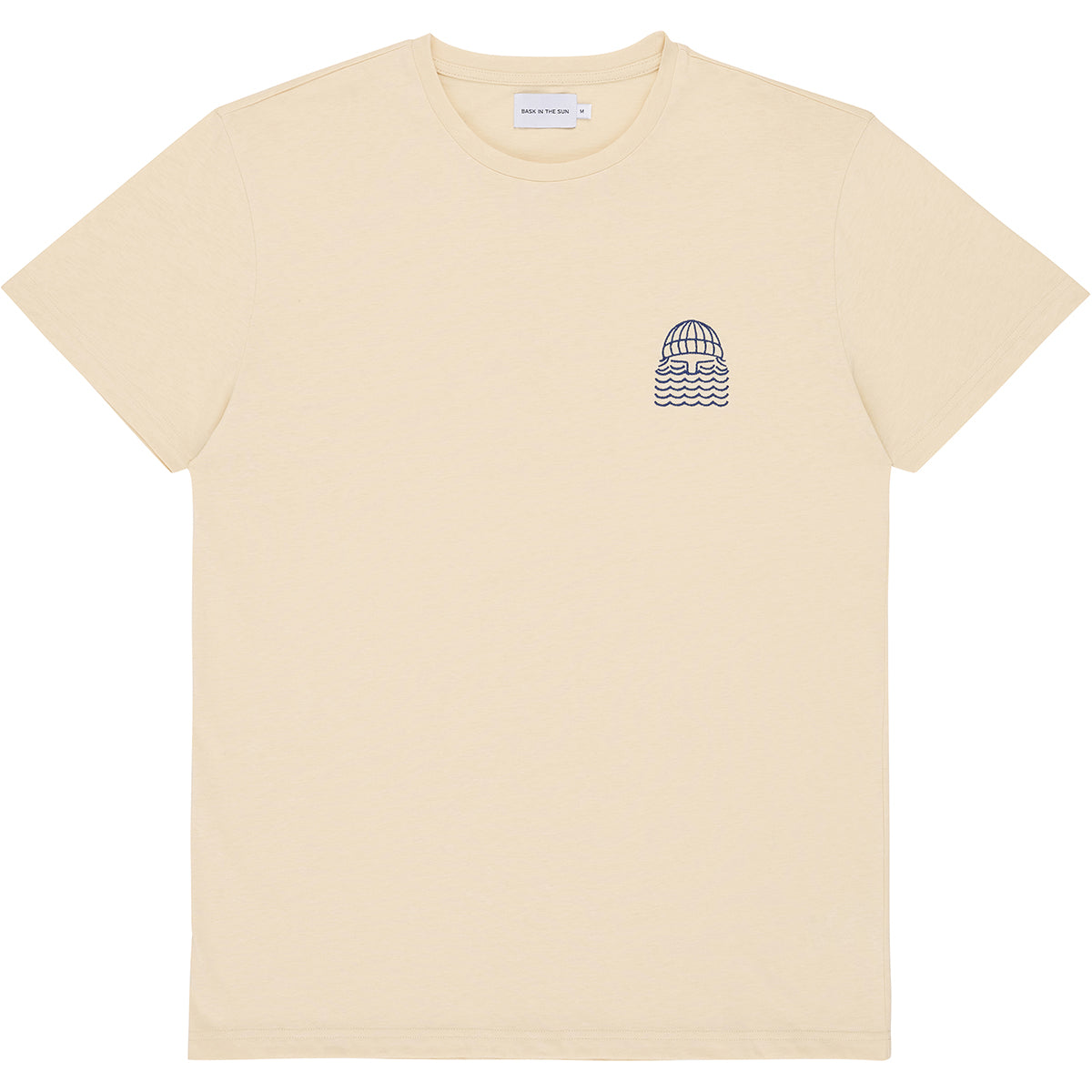 T-shirt brodé en coton bio | beige "mini to the sea - egg"