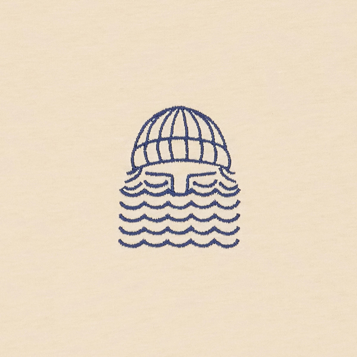 T-shirt brodé en coton bio | beige "mini to the sea - egg"