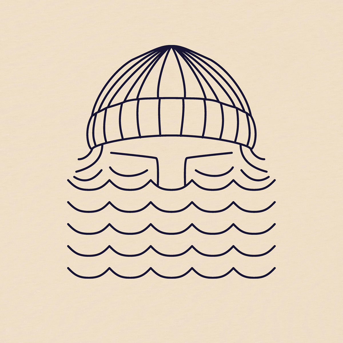 T-shirt imprimé en coton bio | écru "to the sea egg"