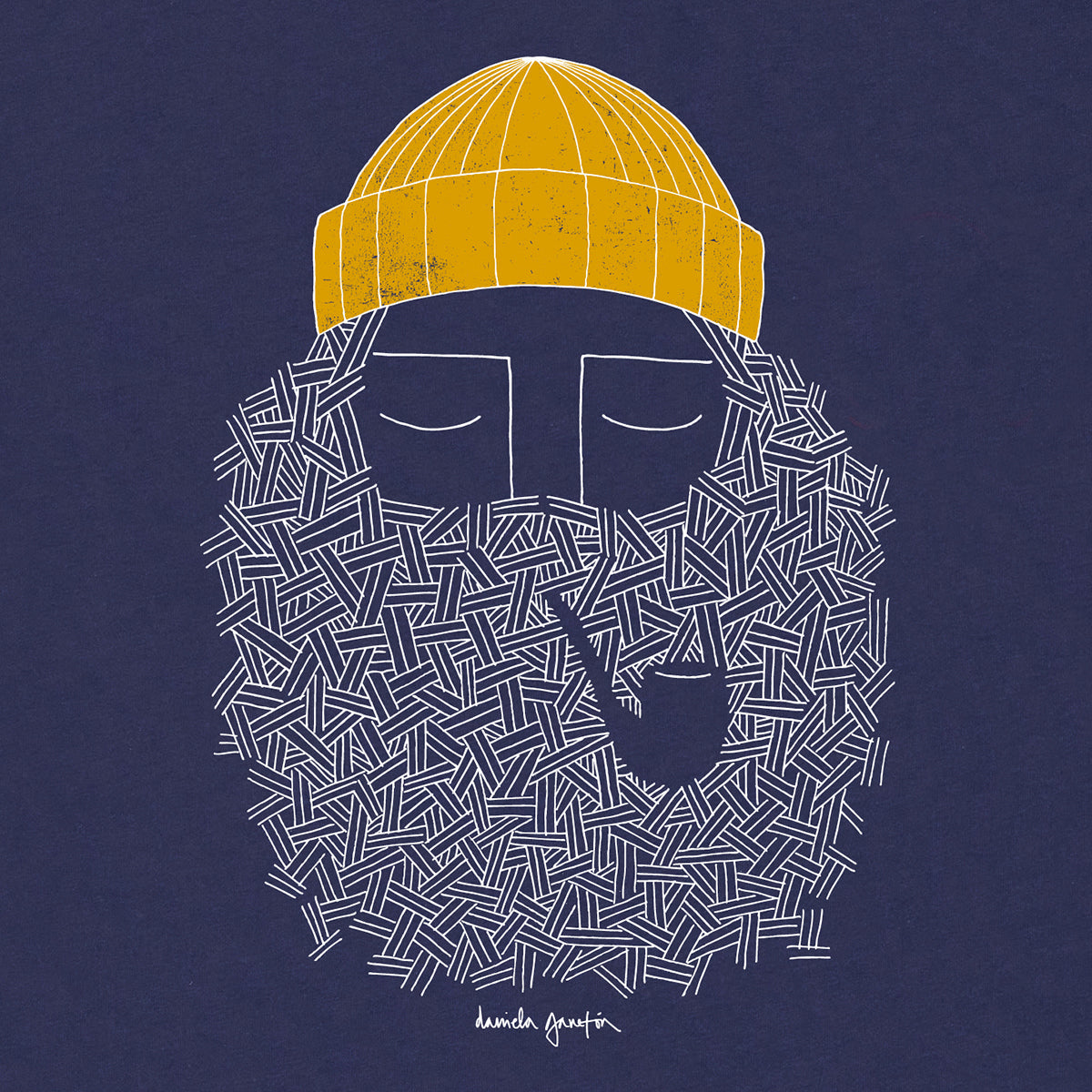 T-shirt imprimé en coton bio | bleu "smoking pipe navy"