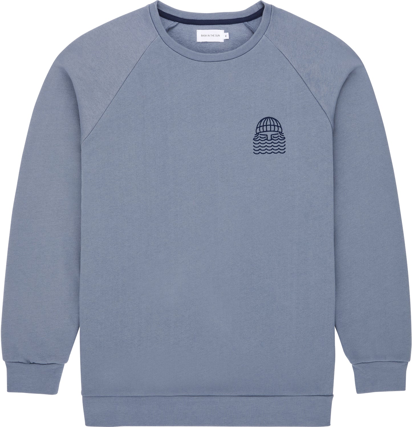 Sweat brodé en coton bio | bleu "storm mini to the sea sweat"