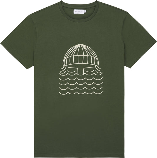 T-shirt brodé en coton bio | vert "forest to the sea tee"