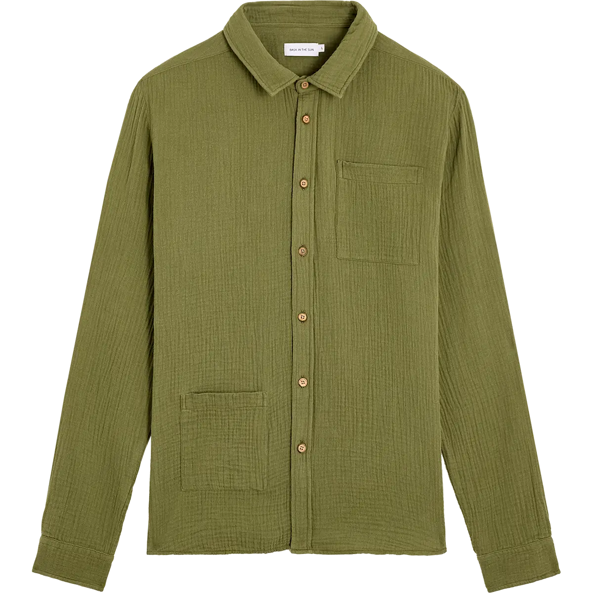 Chemise en gaze de coton bio | vert "Oihana - olive"