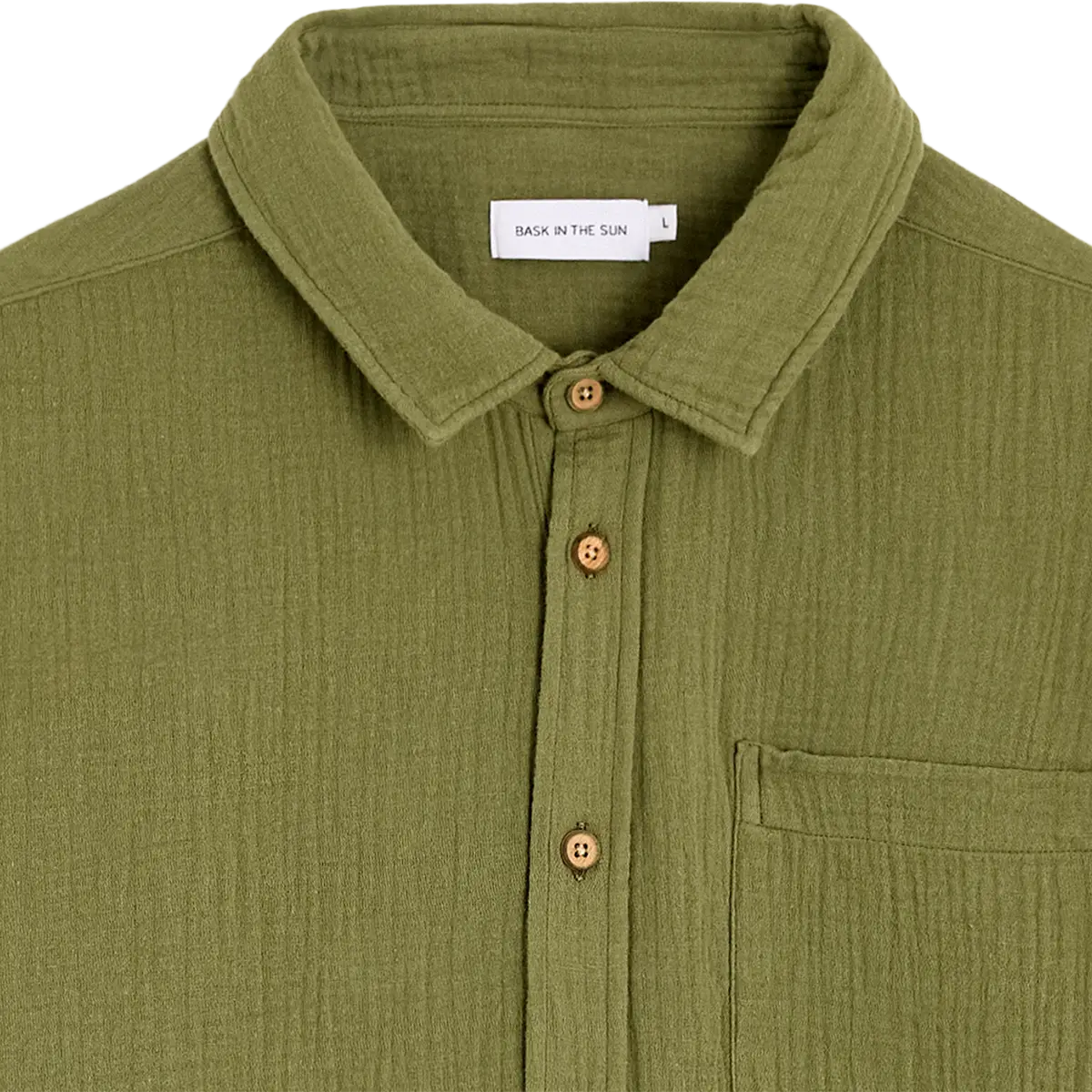 Chemise en gaze de coton bio | vert "Oihana - olive"