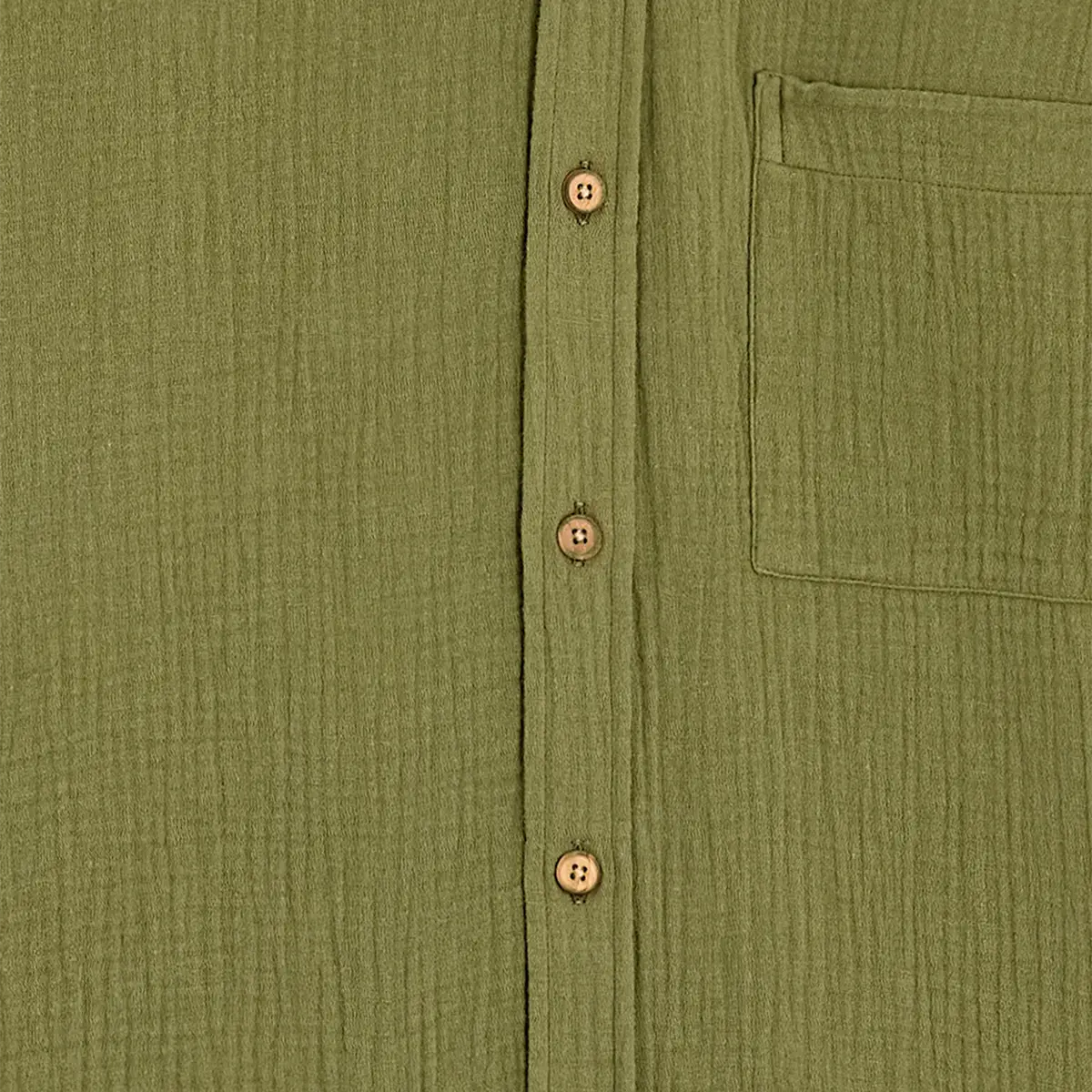 Chemise en gaze de coton bio | vert "Oihana - olive"