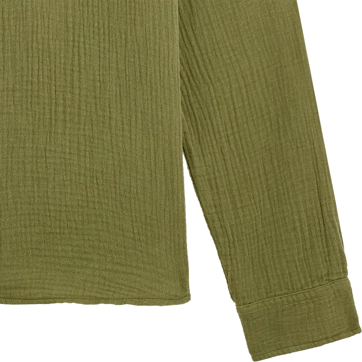 Chemise en gaze de coton bio | vert "Oihana - olive"