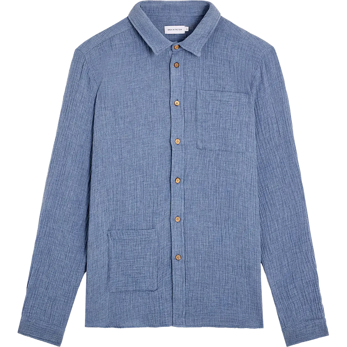 Chemise en gaze de coton bio | bleu "Oihana - blue"