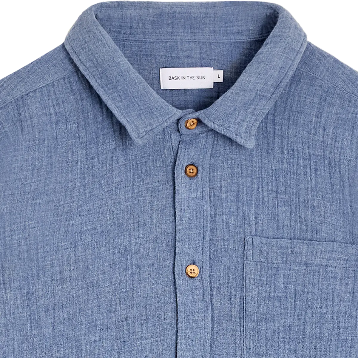 Chemise en gaze de coton bio | bleu "Oihana - blue"