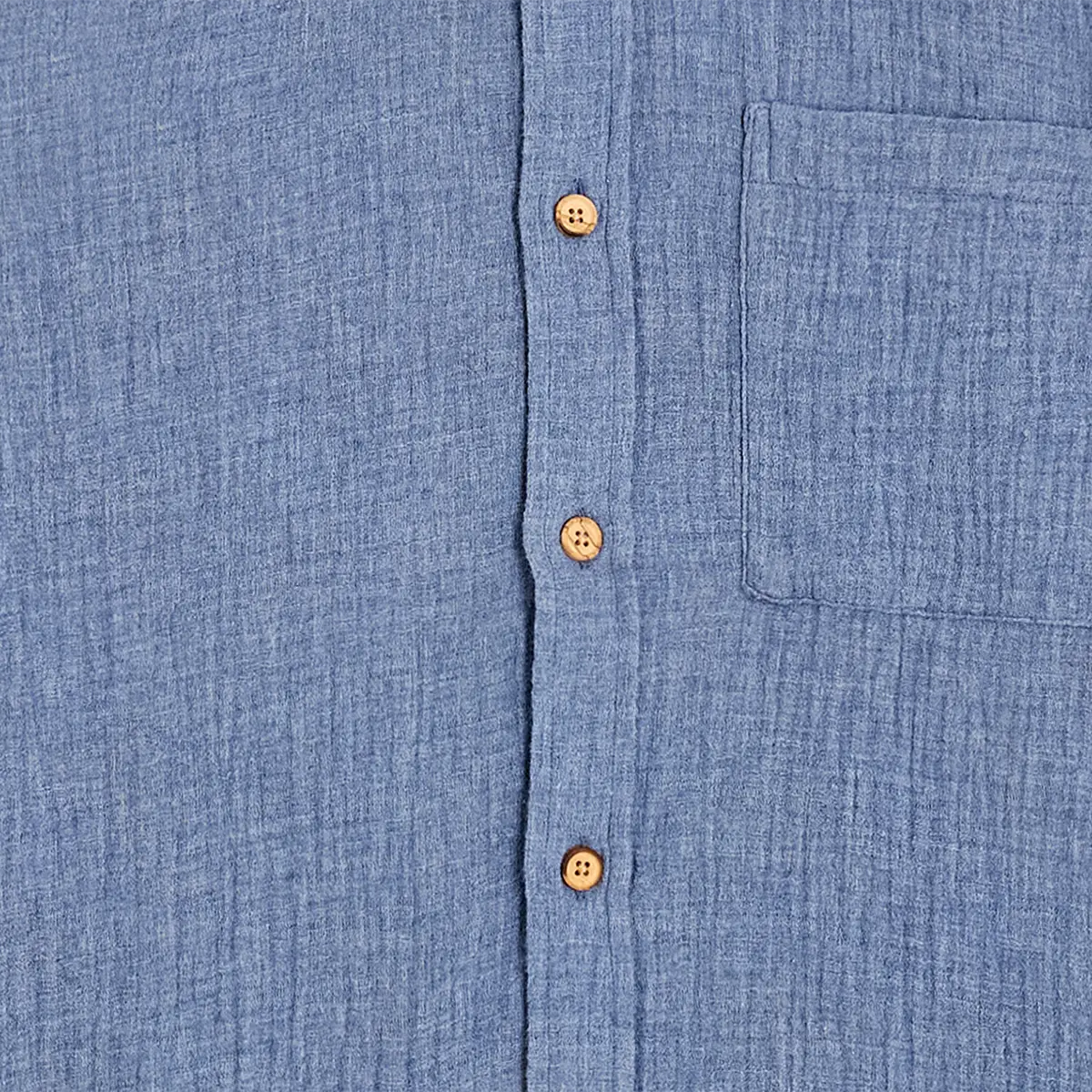 Chemise en gaze de coton bio | bleu "Oihana - blue"