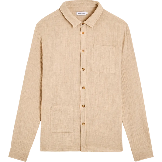 Chemise en gaze de coton bio | beige "Oihana - cappuccino"