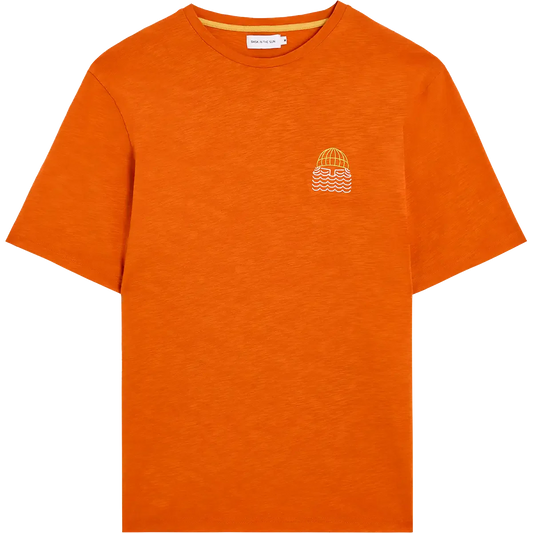 T-shirt en coton bio | orange "Mini to the sea - fire"