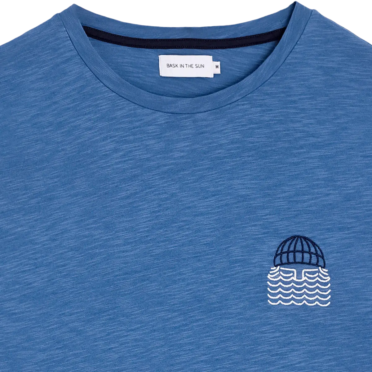 T-shirt en coton bio | bleu "Mini to the sea - blue"