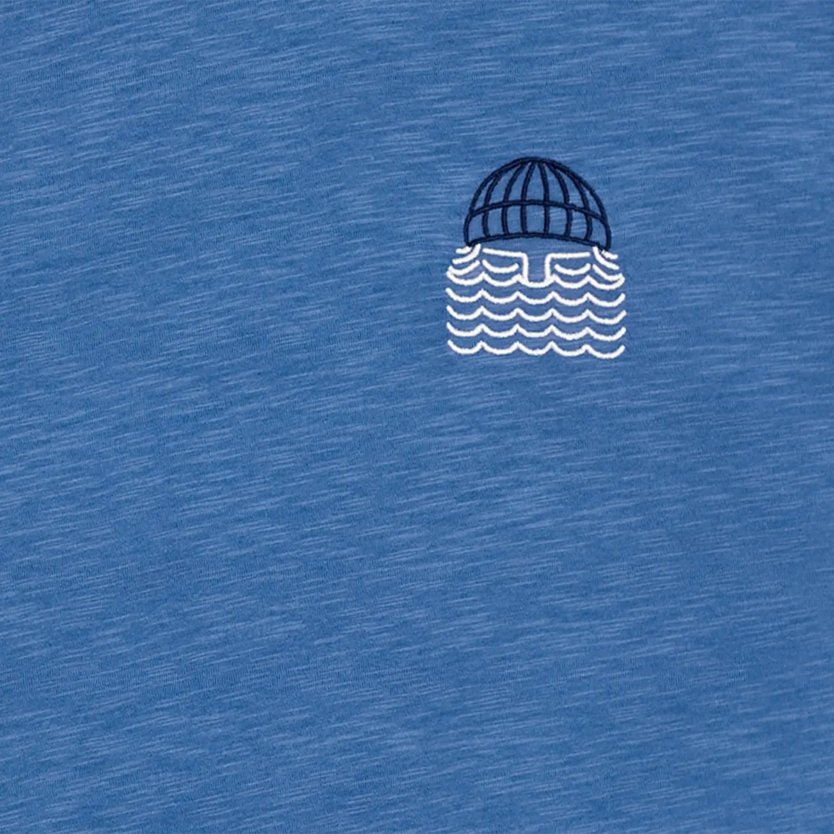T-shirt en coton bio | bleu "Mini to the sea - blue"