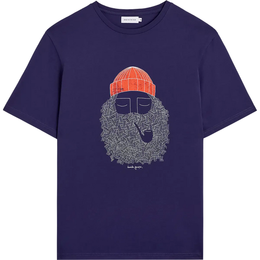 T-shirt en coton bio | marine "Smoking pipe - indigo"