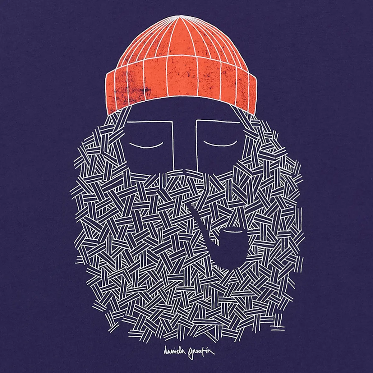 T-shirt en coton bio | marine "Smoking pipe - indigo"