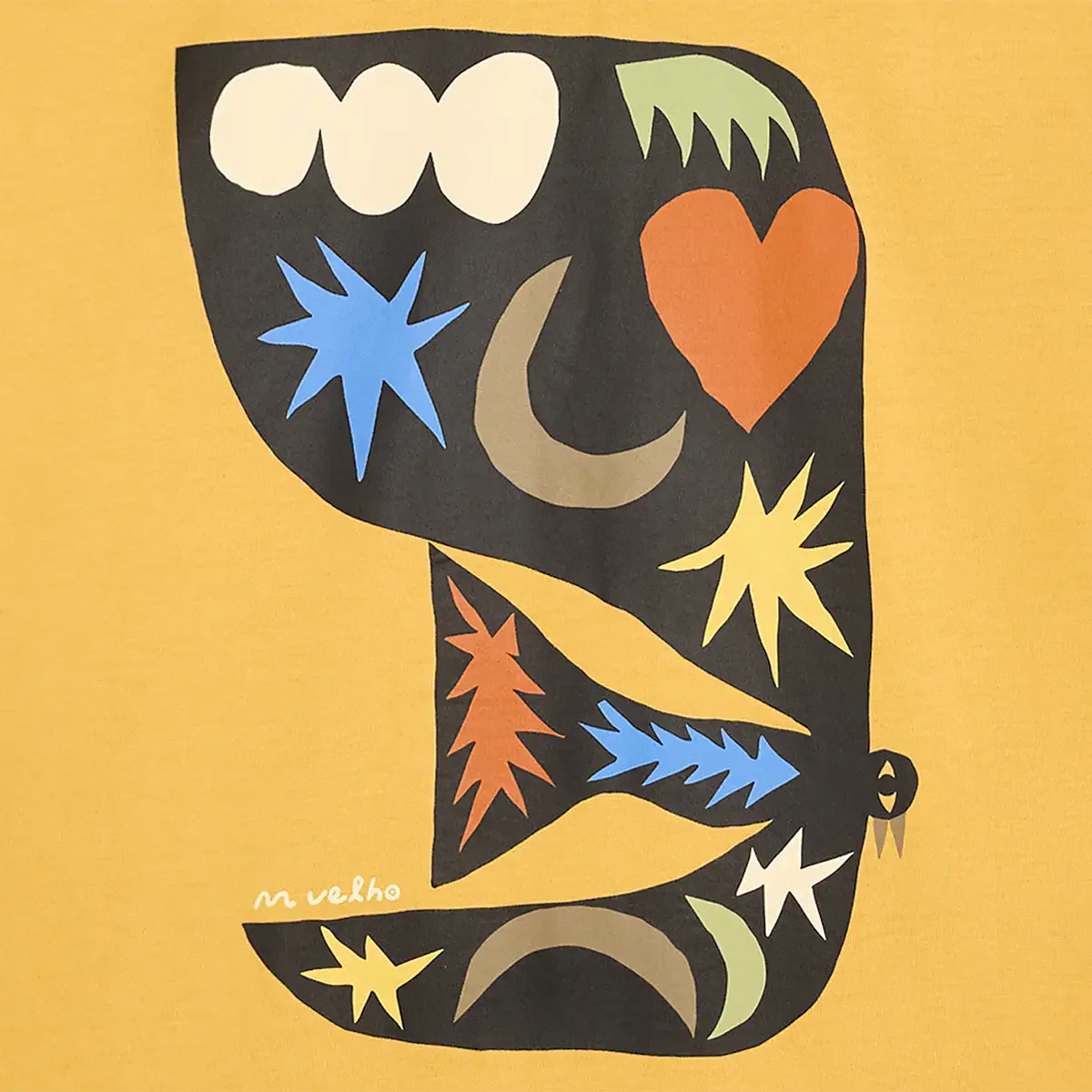 T-shirt en coton bio | jaune "Jungle bird - sun"