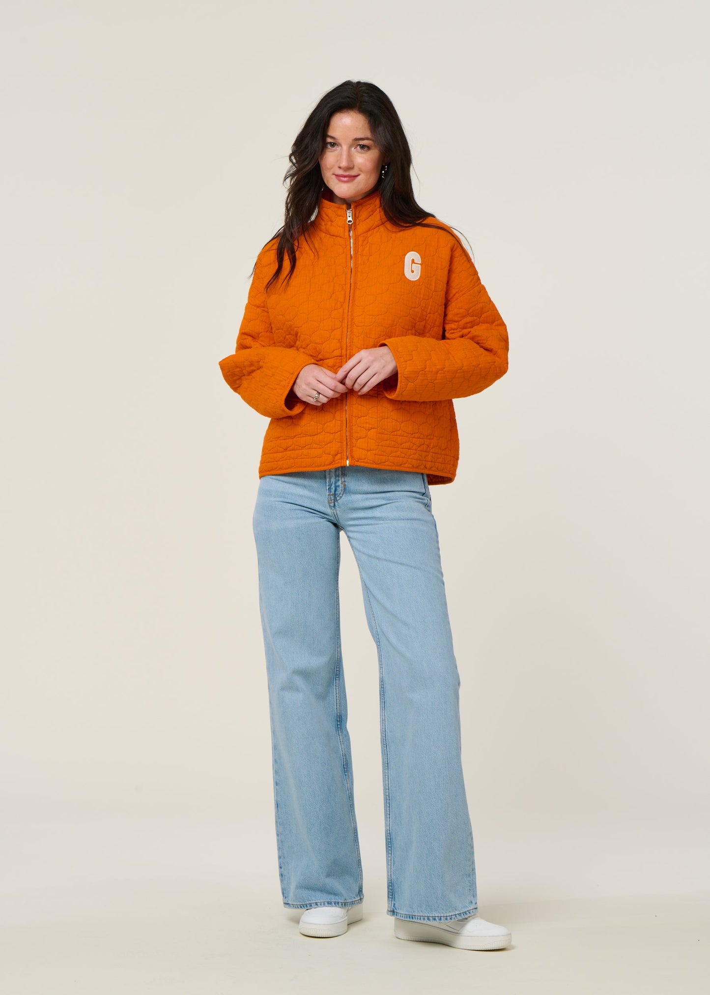 Veste matelassée en coton bio | orange "clarté"
