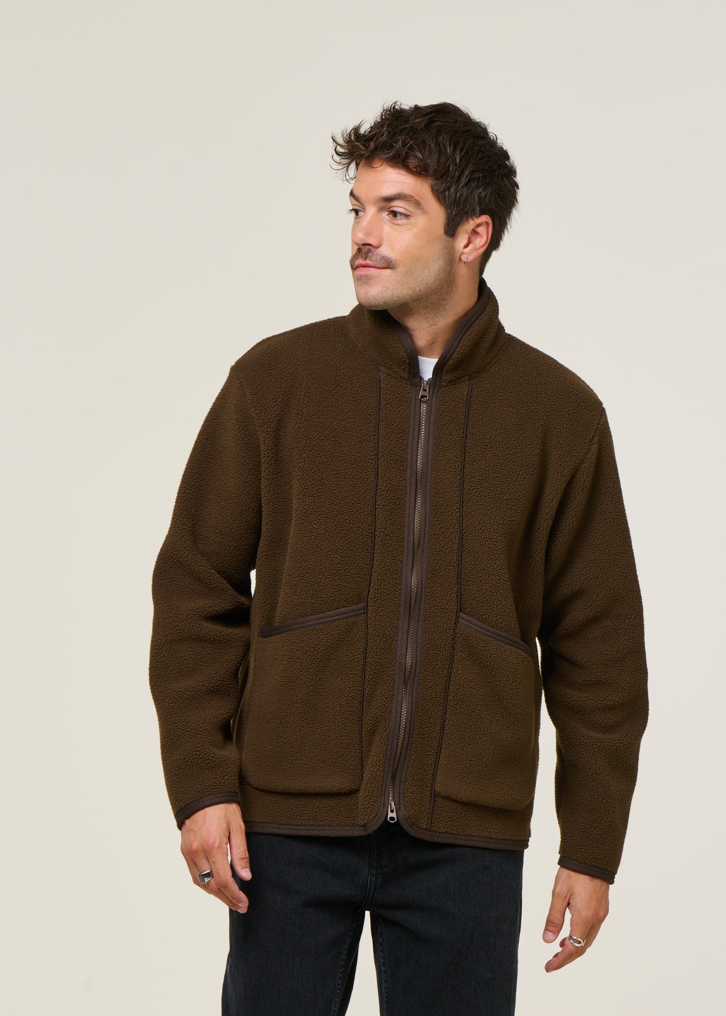 Veste polaire en matière recyclée | marron "goxo - chocolate"