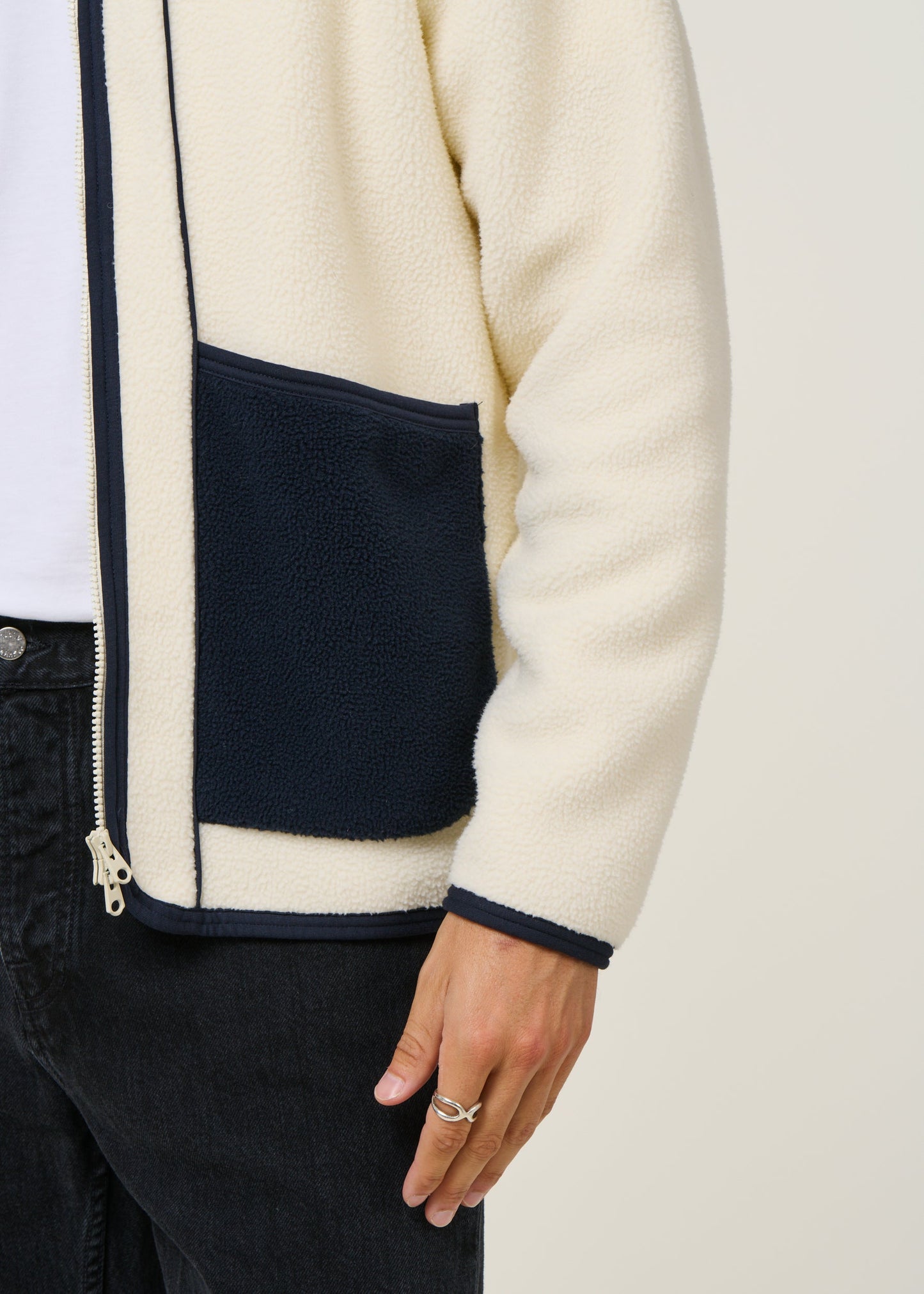 Veste polaire en matière recyclée | écru "goxo - cream"