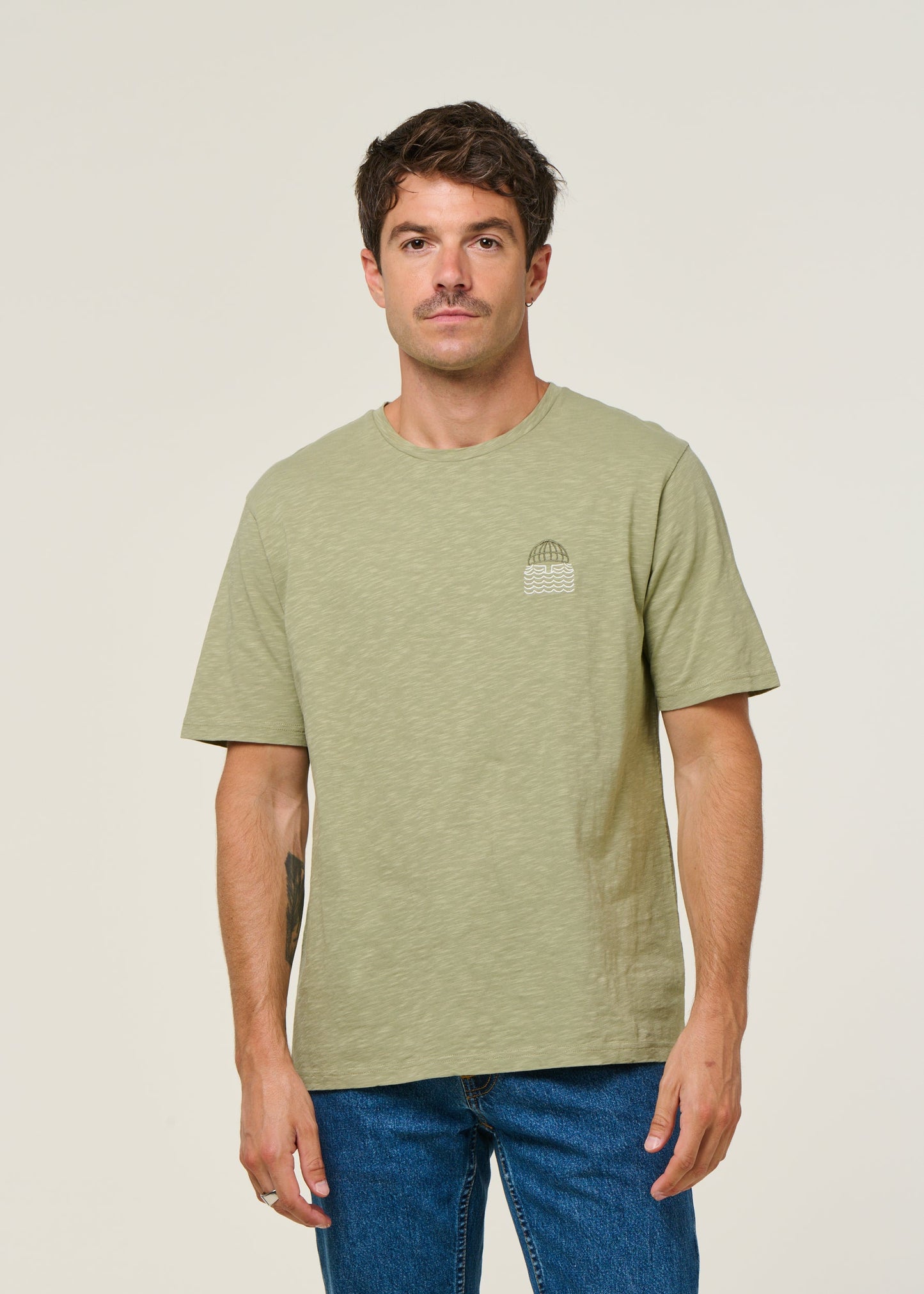 T-shirt en coton bio | vert "mini to the sea - eucalyptus"