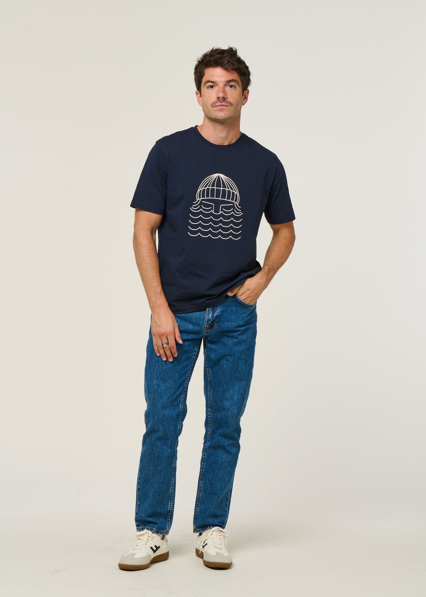 T-shirt en coton bio | bleu "to the sea - navy"