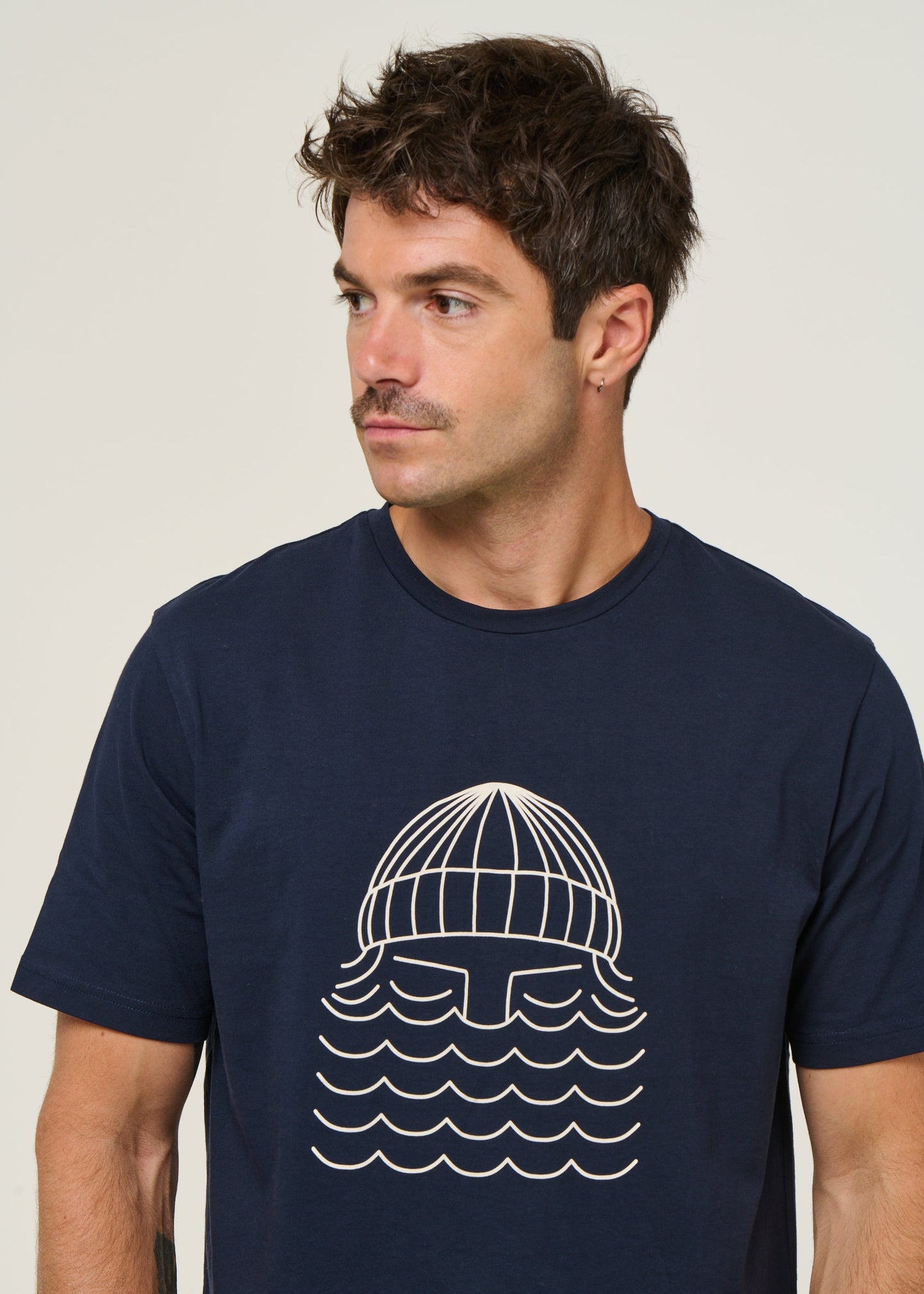 T-shirt en coton bio | bleu "to the sea - navy"