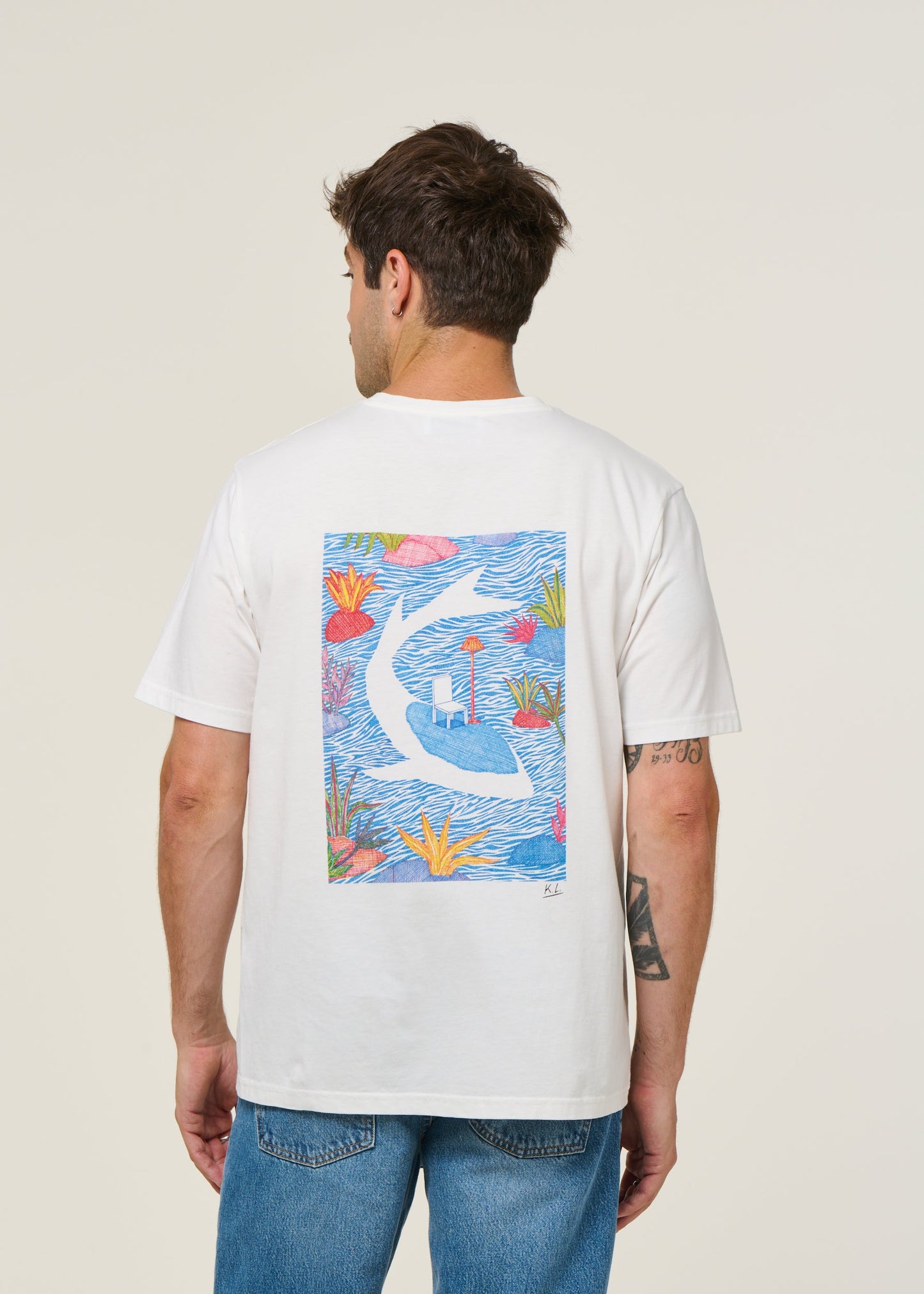 T-shirt en coton bio | blanc "home - natural"