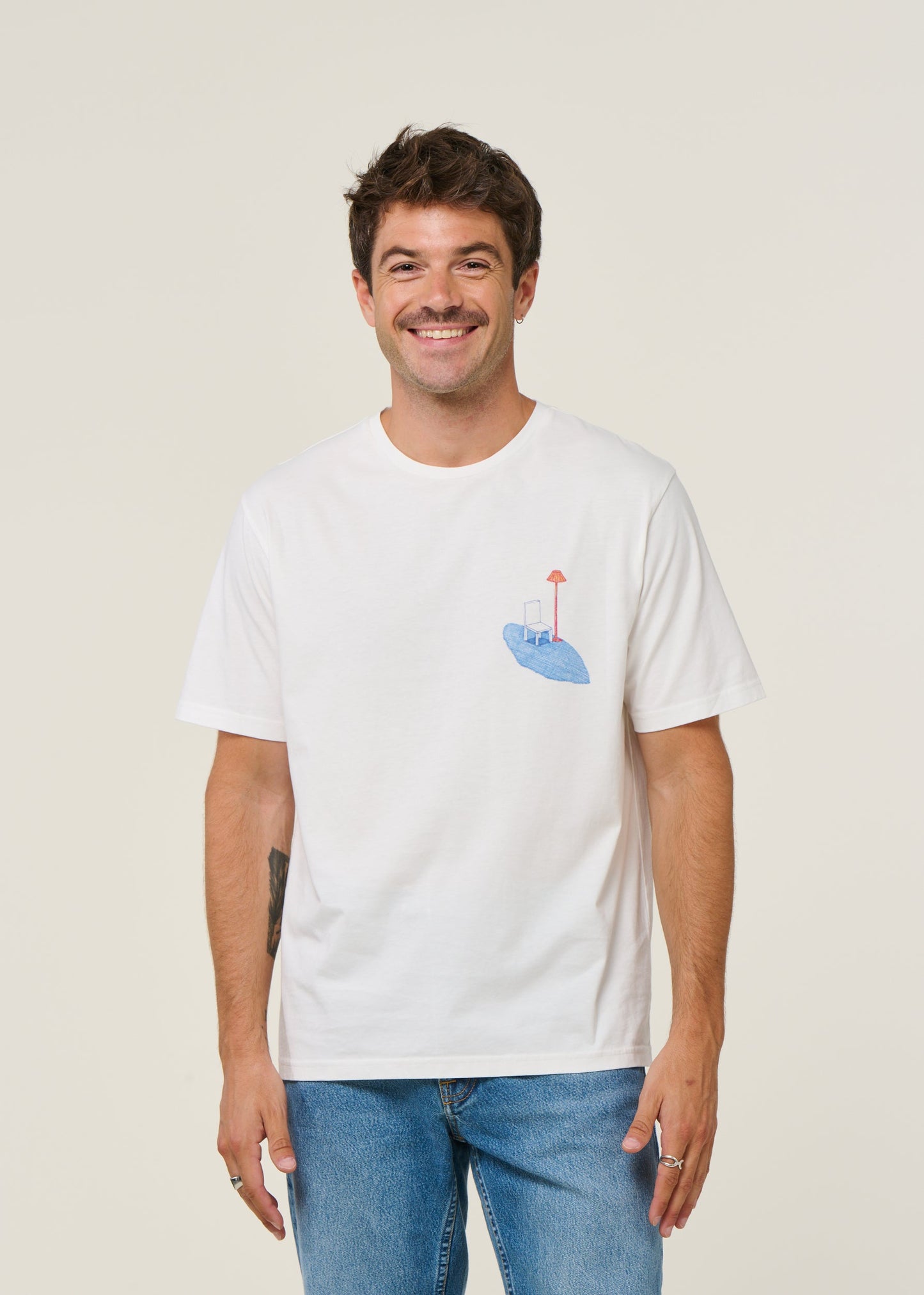 T-shirt en coton bio | blanc "home - natural"