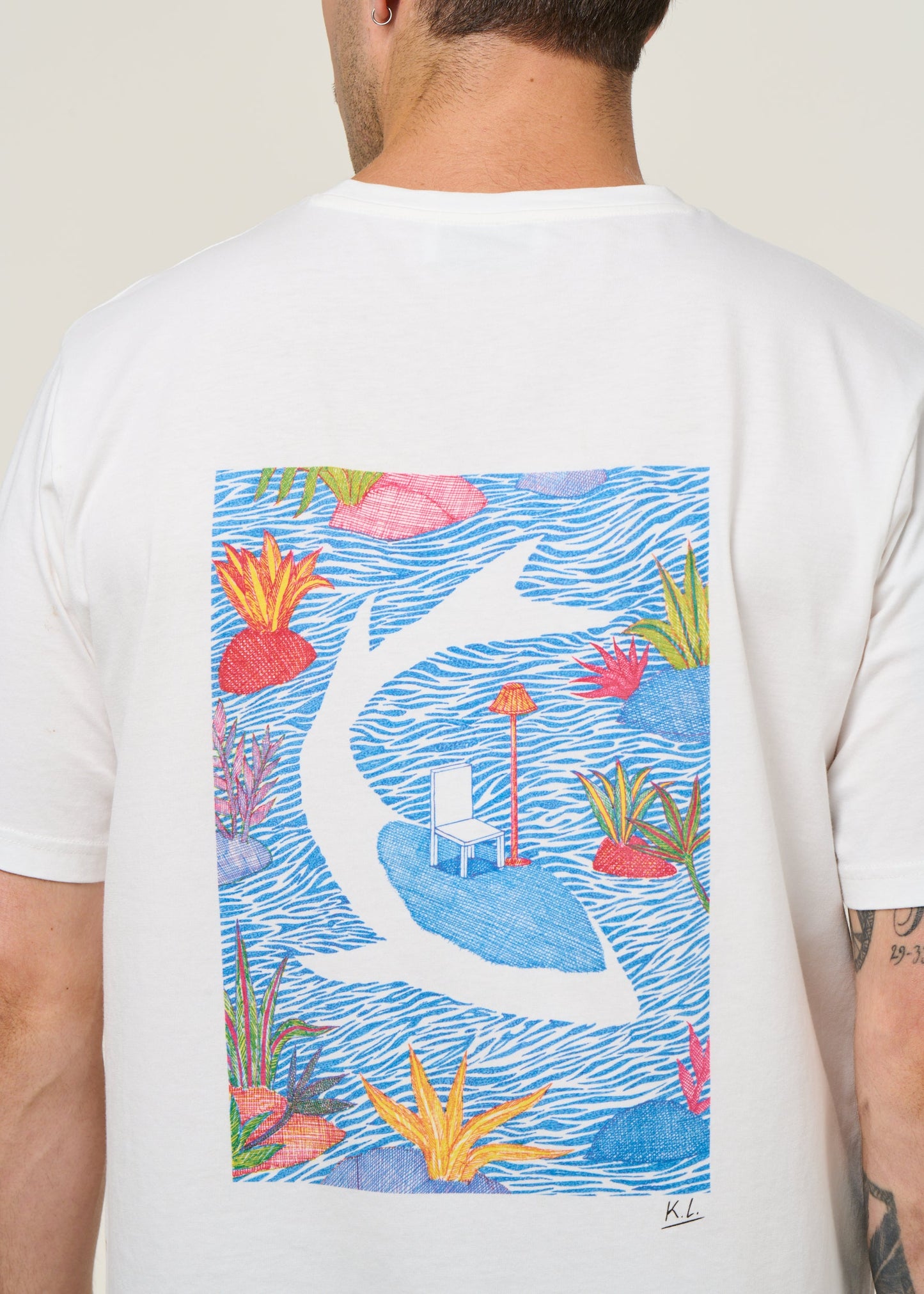 T-shirt en coton bio | blanc "home - natural"