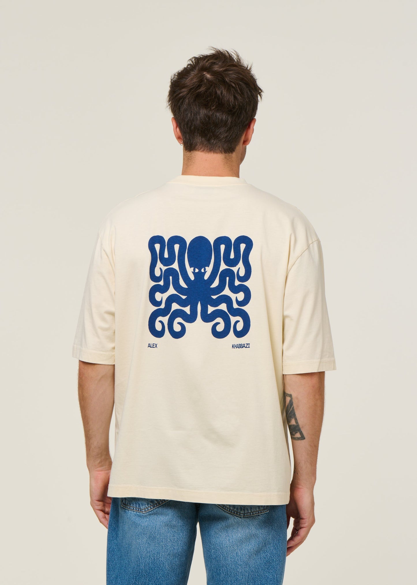 T-shirt en coton bio | écru "pulpo - cream"