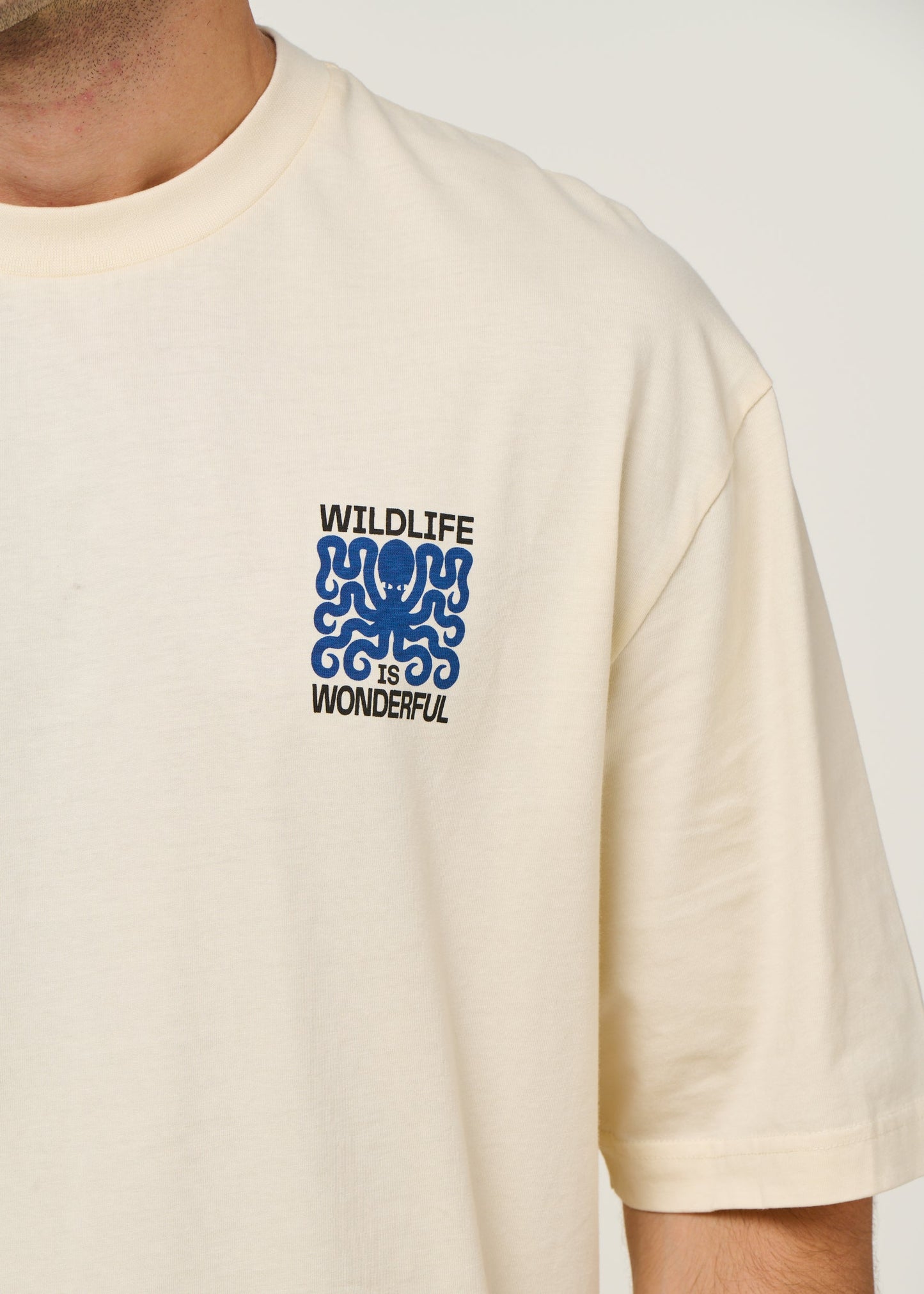 T-shirt en coton bio | écru "pulpo - cream"