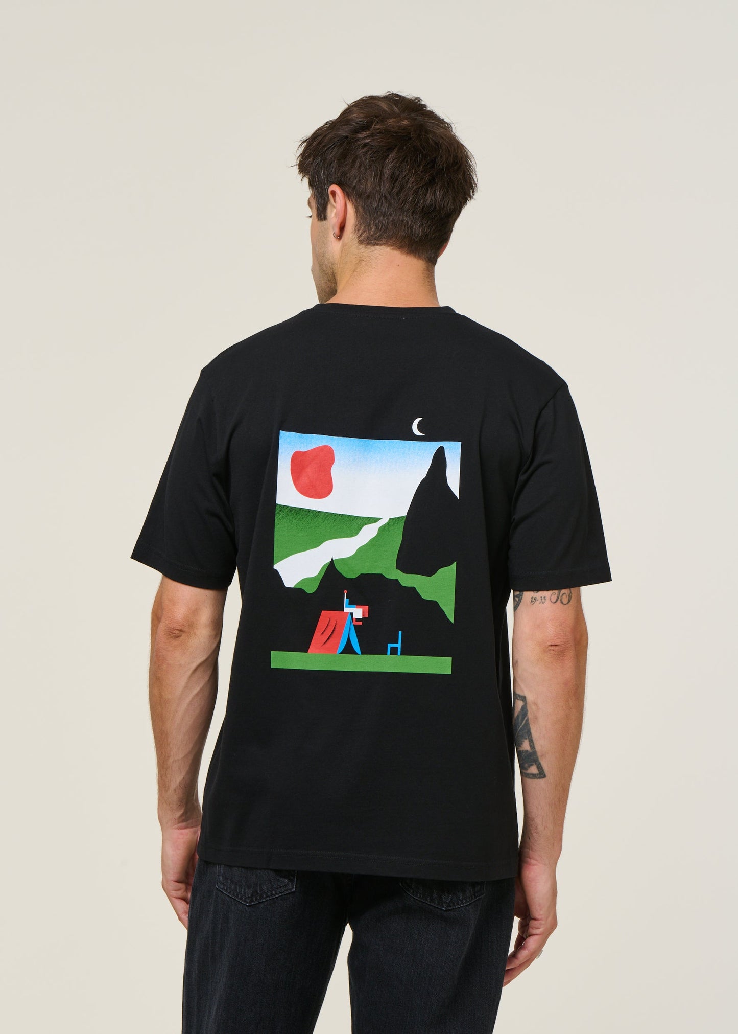 T-shirt en coton bio | noir "moon - black"