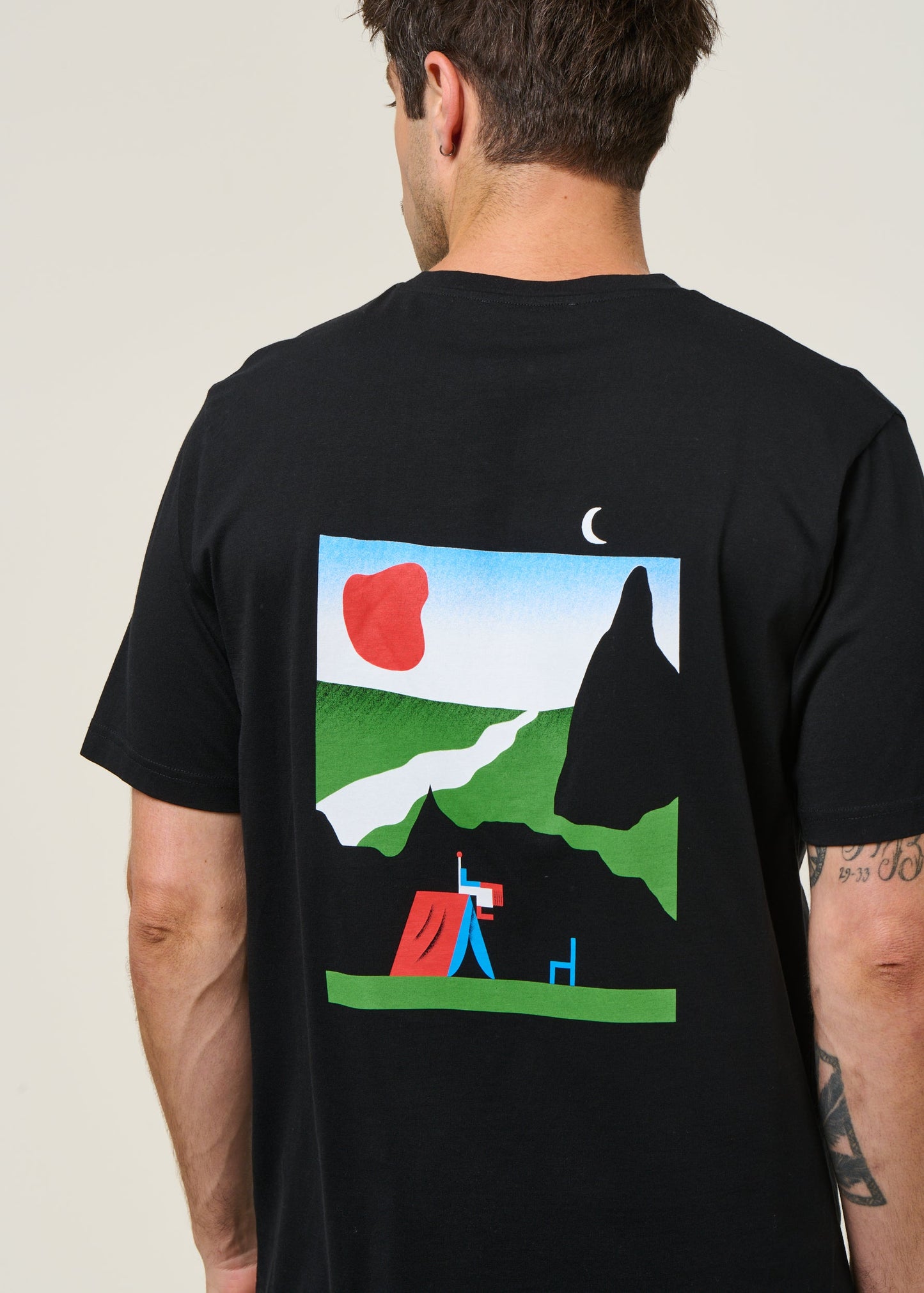T-shirt en coton bio | noir "moon - black"