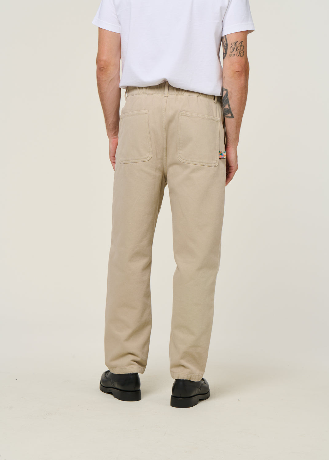 Pantalon large en coton bio | écru "loose relaxed pants beige"
