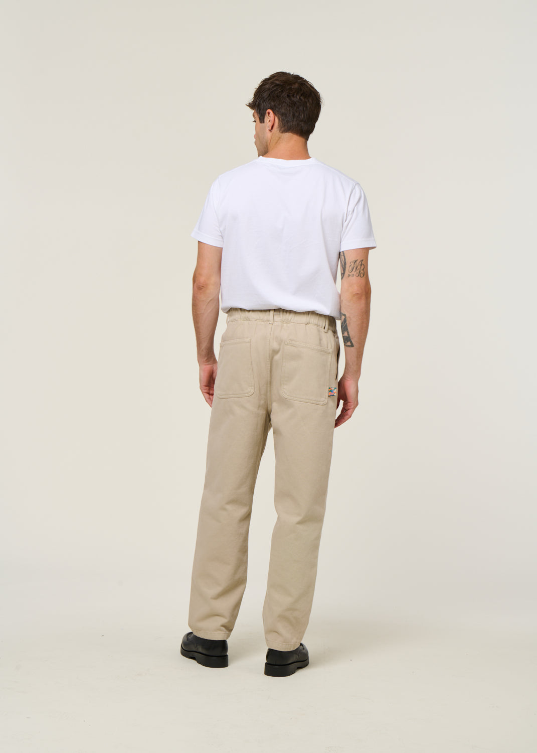 Pantalon large en coton bio | écru "loose relaxed pants beige"