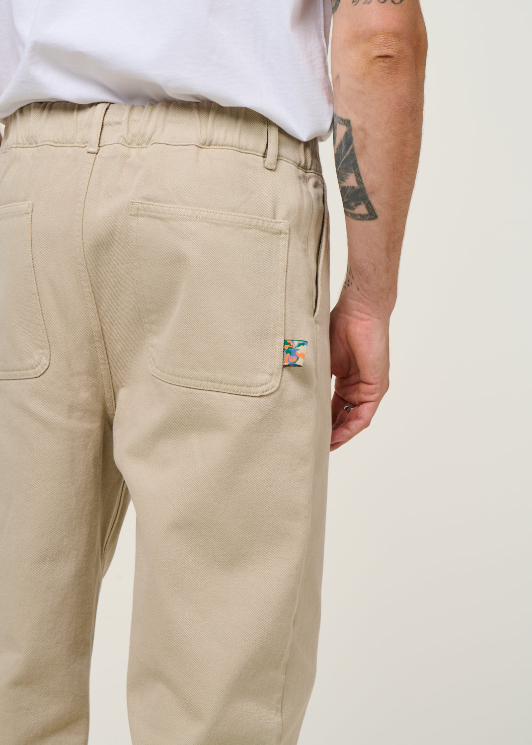 Pantalon large en coton bio | écru "loose relaxed pants beige"
