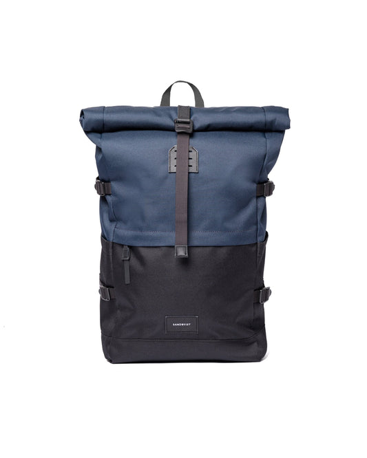 Sac à dos en matière recyclée | marine "bernt multi black/navy"