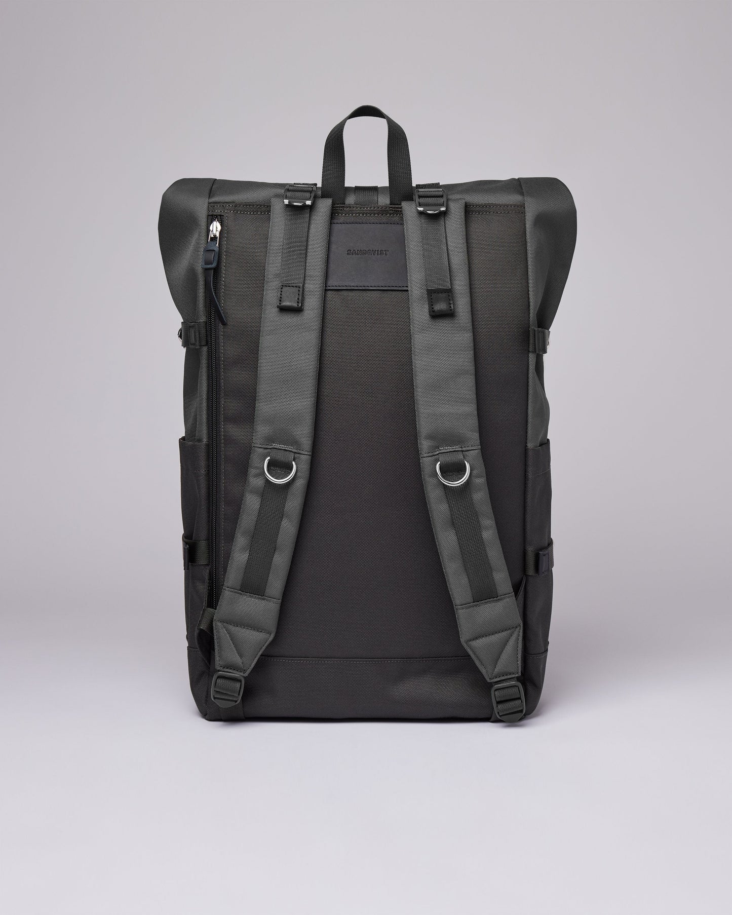 Sac à dos rolltop en matière recyclée | Noir et gris "bernt multi dark"