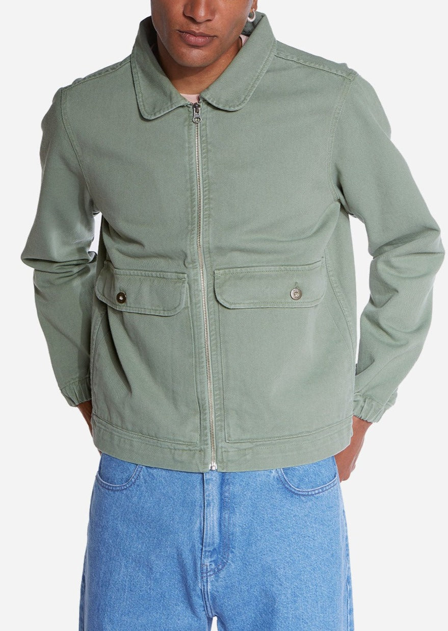 Veste zippée en coton bio | vert "bethel sage green"