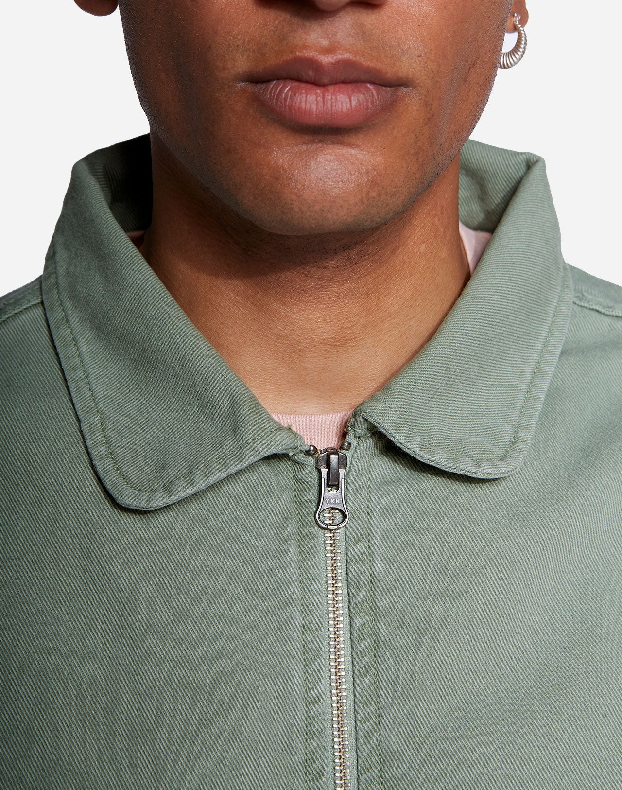 Veste zippée en coton bio | vert "bethel sage green"