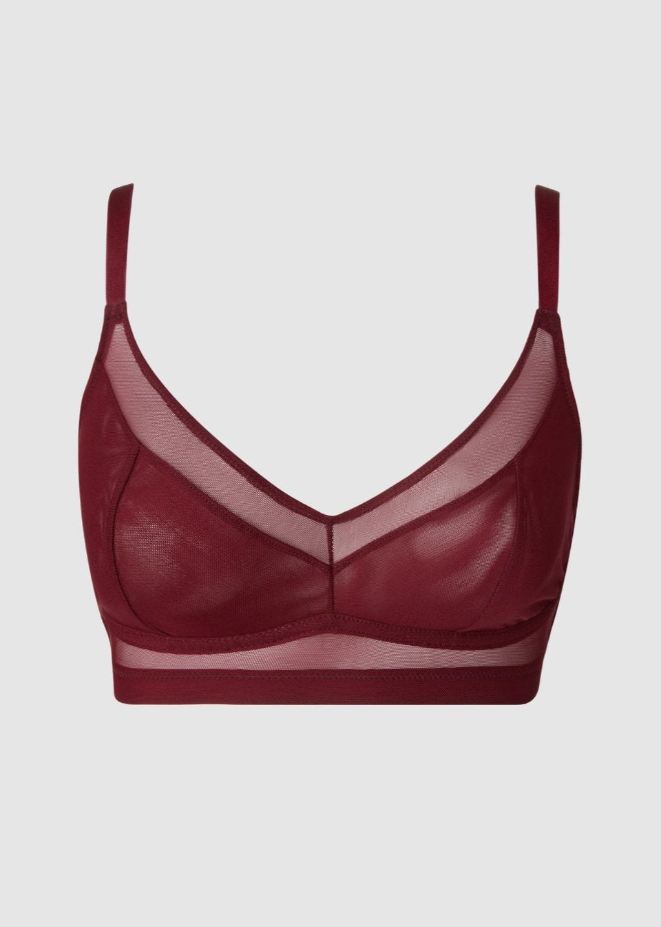 Soutien-gorge en matières recyclées | bordeaux "mesh support+ bralette - burgundy"