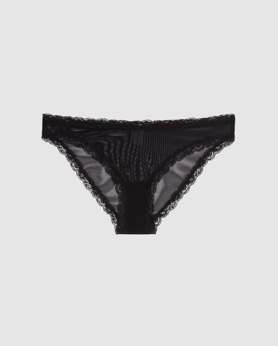 Culotte en matière recyclée | noir "mesh lace trim bikini briefs - black"