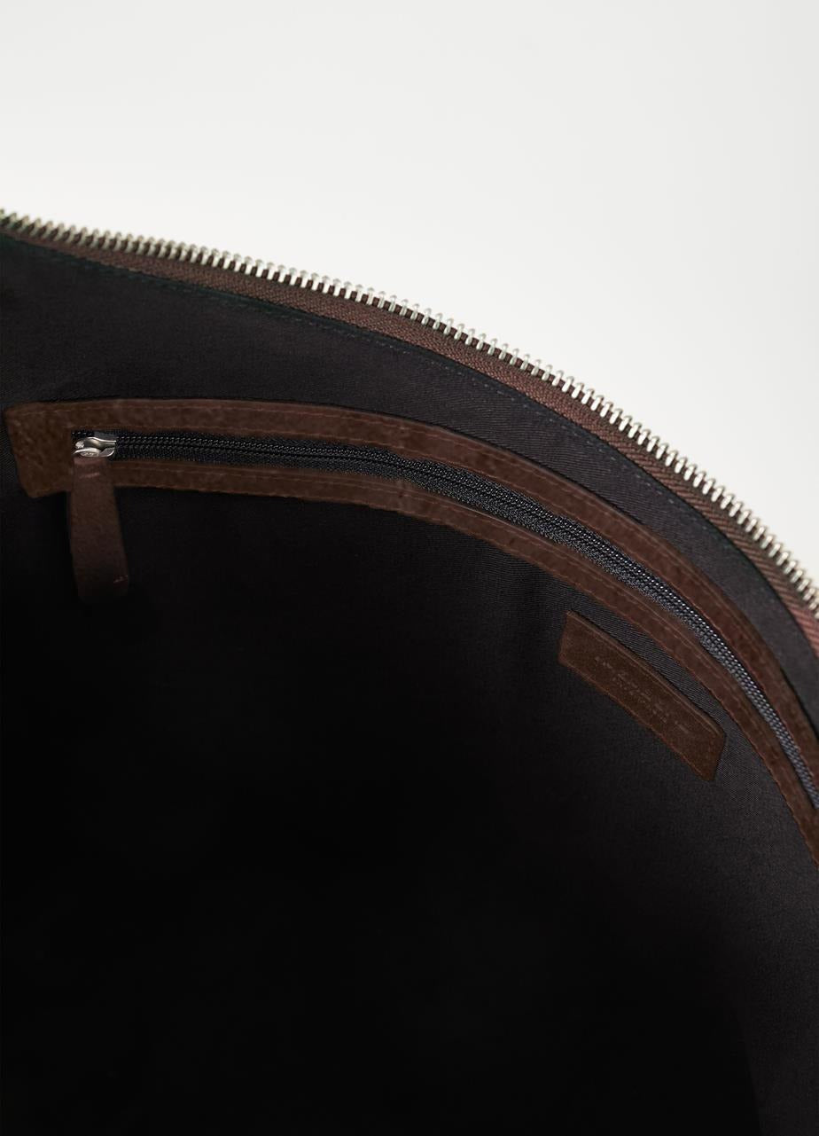 Sac cabas en cuir suède certifié | marron "hilo - coffee"