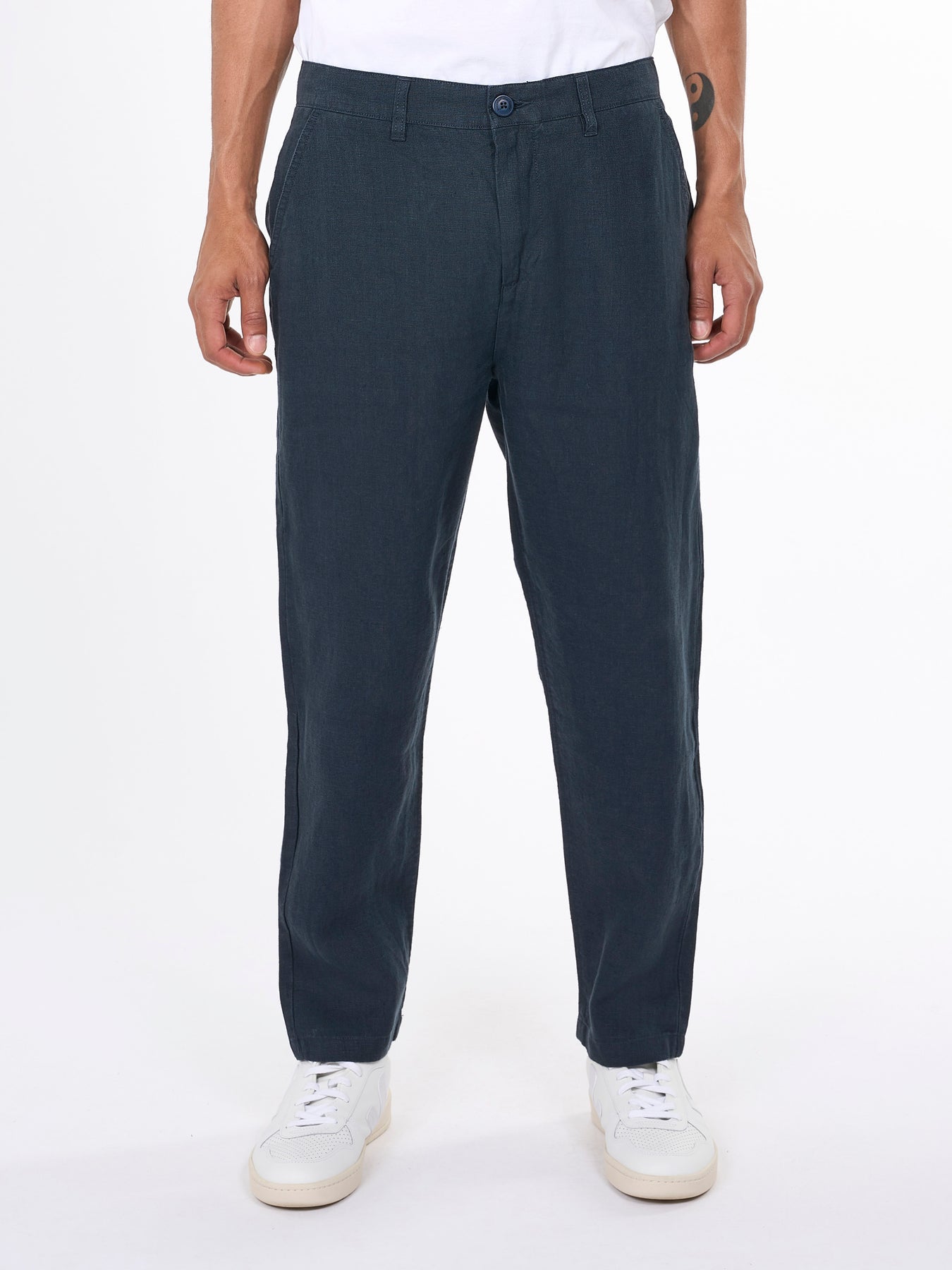 Pantalon marine en lin bio - bob loose linen pant total eclipse
