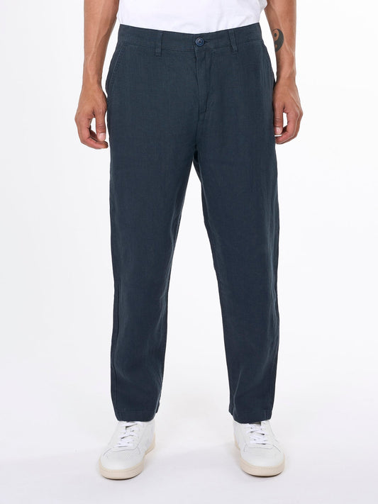 Pantalon marine en lin bio - bob loose linen pant total eclipse