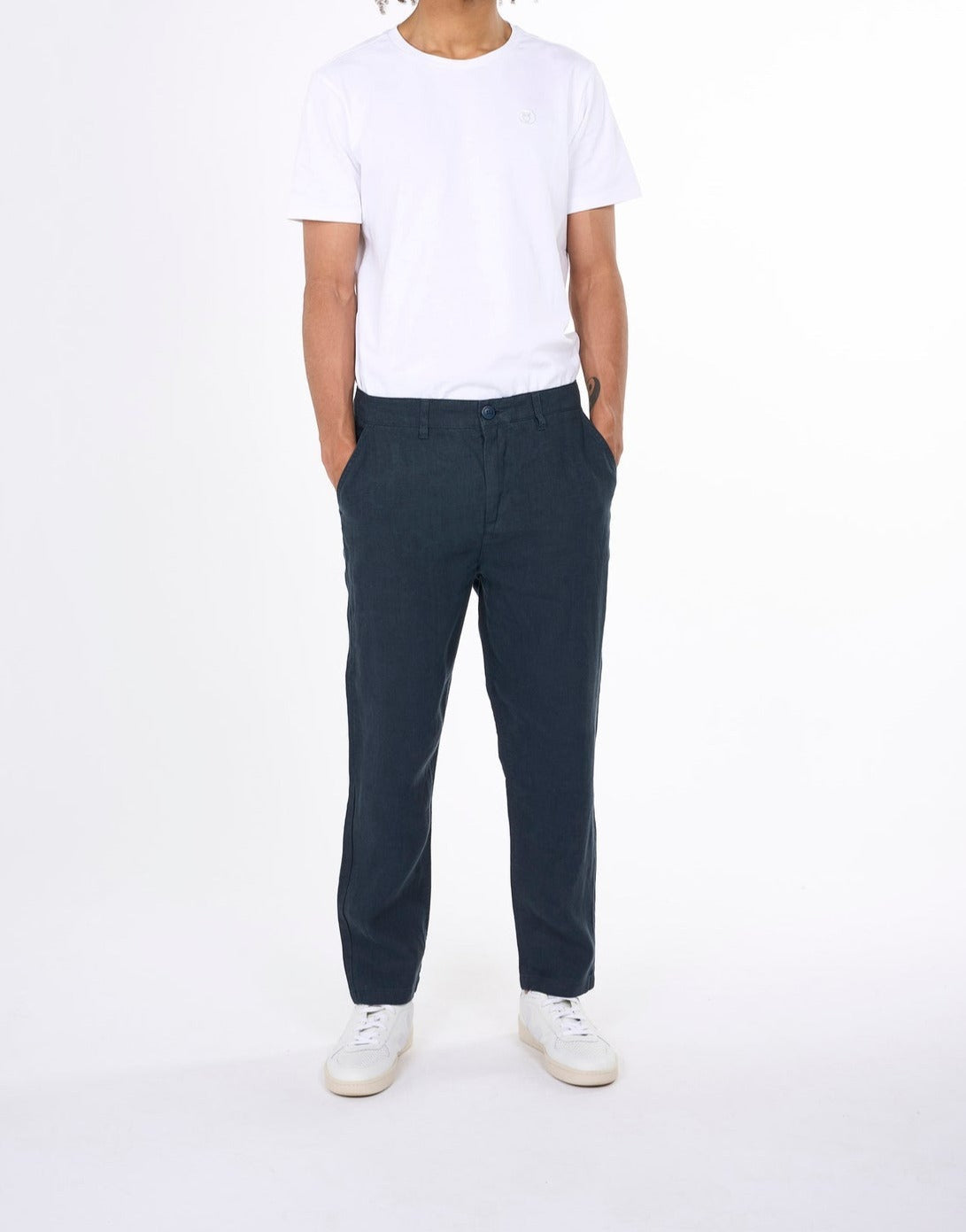 Pantalon marine en lin bio - bob loose linen pant total eclipse