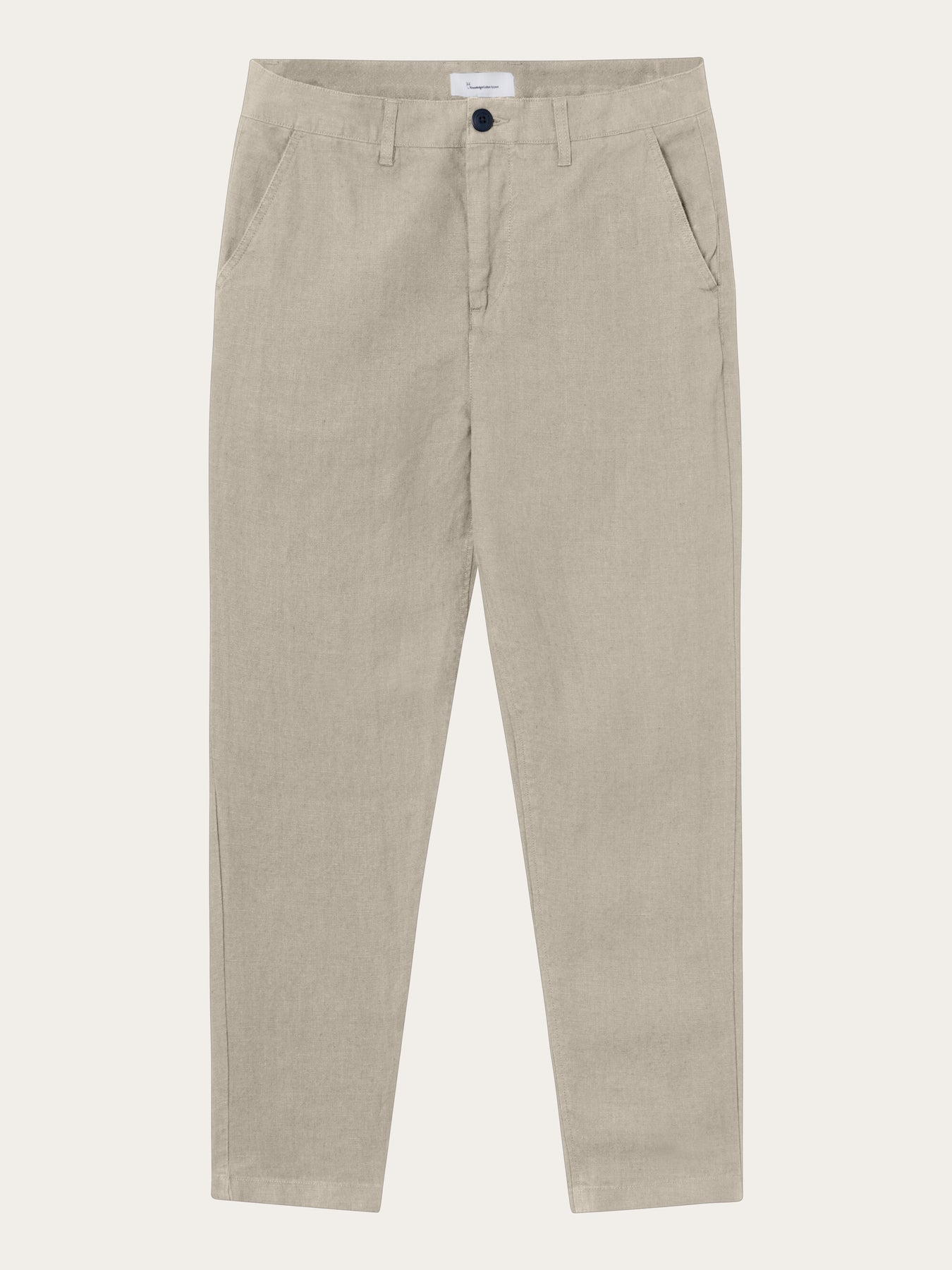 Pantalon beige en lin bio - bob loose linen pant light feather gray
