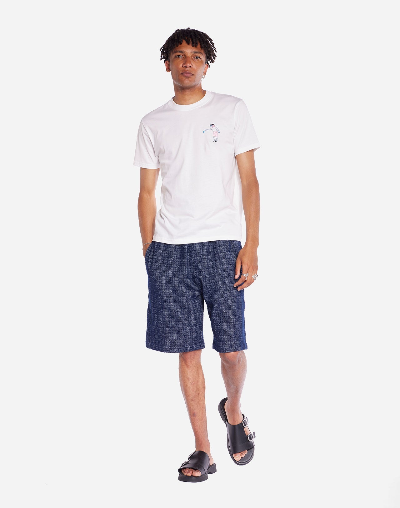T-shirt brodé en coton bio | blanc "bouliste off-white"