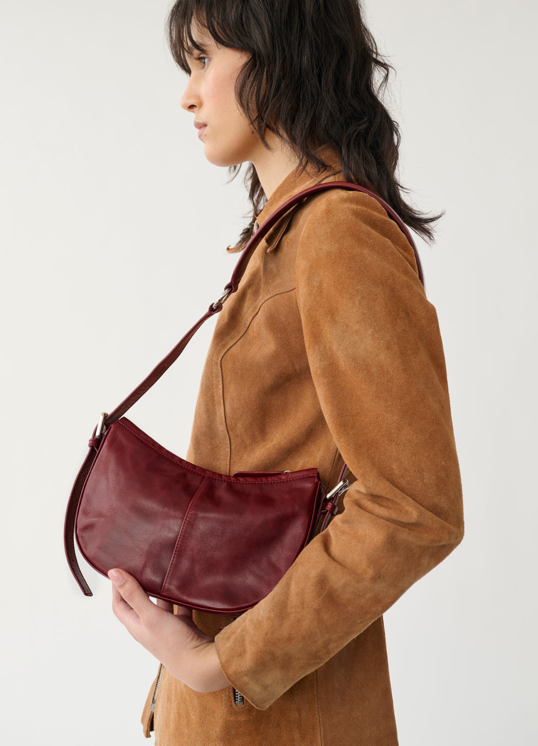 Sac à main en cuir certifié | rouge "minoh"