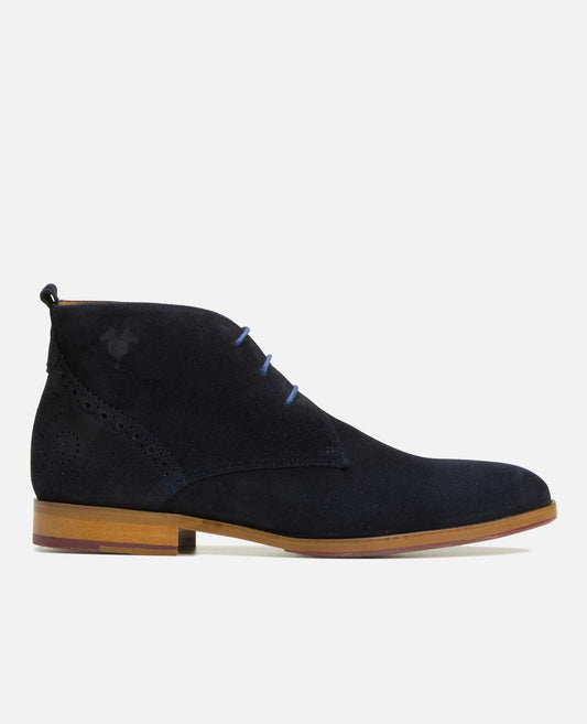 boots Chukka made in France en croûte de velours | marine "brett 95 a navy"